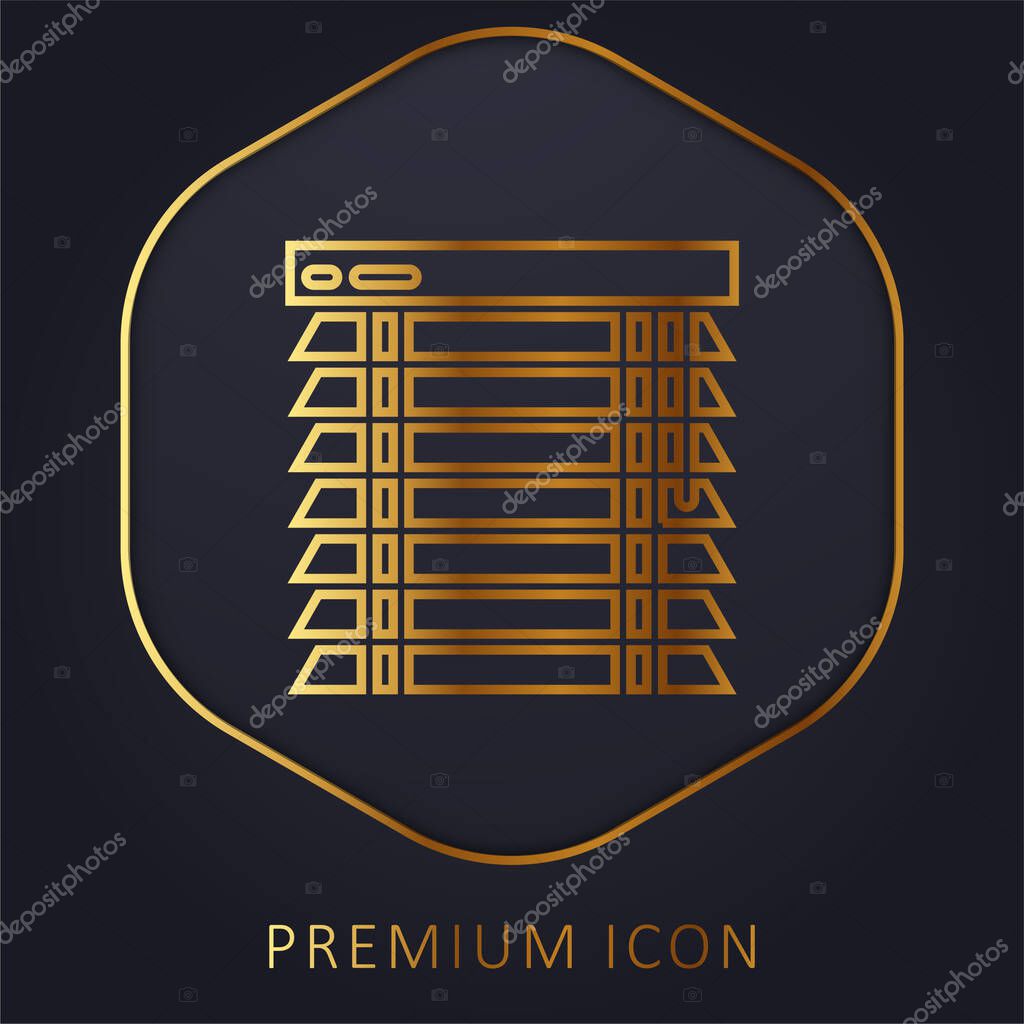 Blinds golden line premium logo or icon