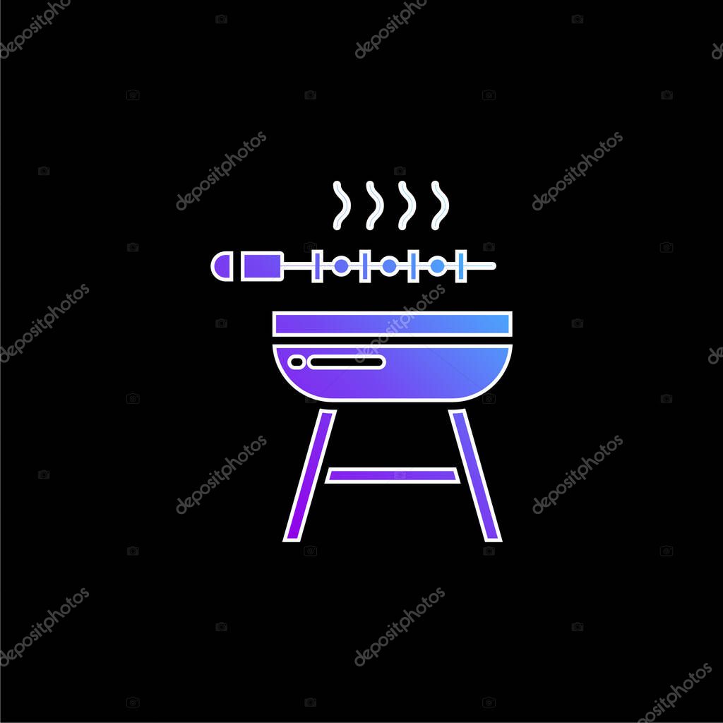 Barbeque blue gradient vector icon