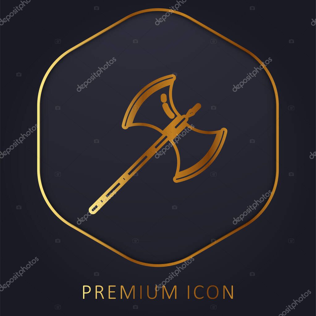 Axe golden line premium logo or icon