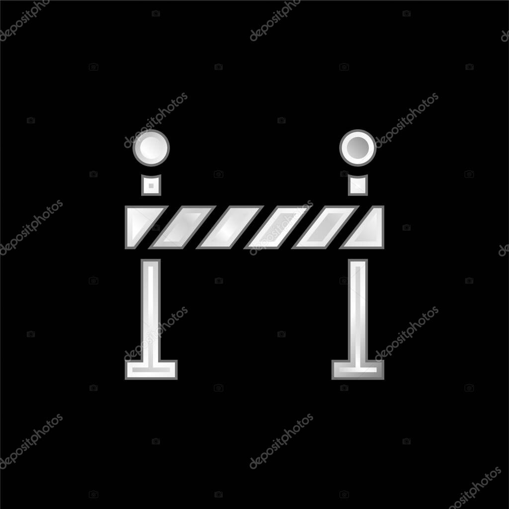 Barrier silver plated metallic icon