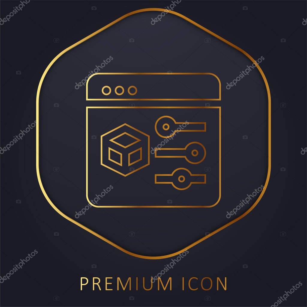 3d Print golden line premium logo or icon