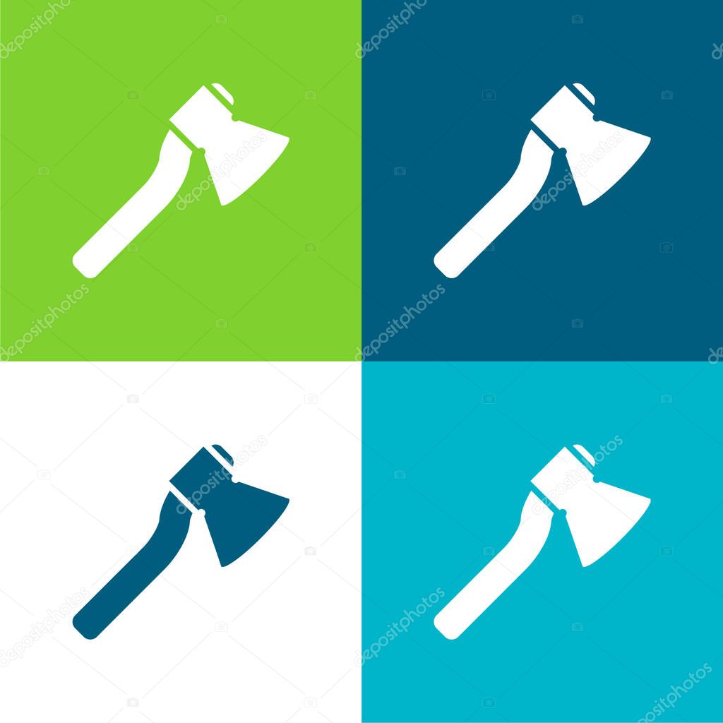 Axe Flat four color minimal icon set