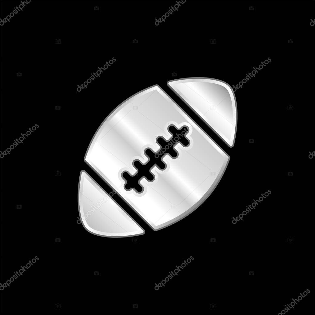 American Football silver plated metallic icon