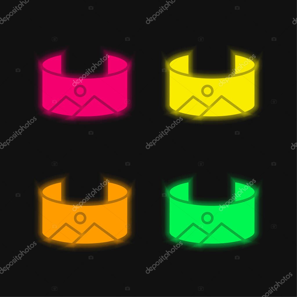 360 Image four color glowing neon vector icon