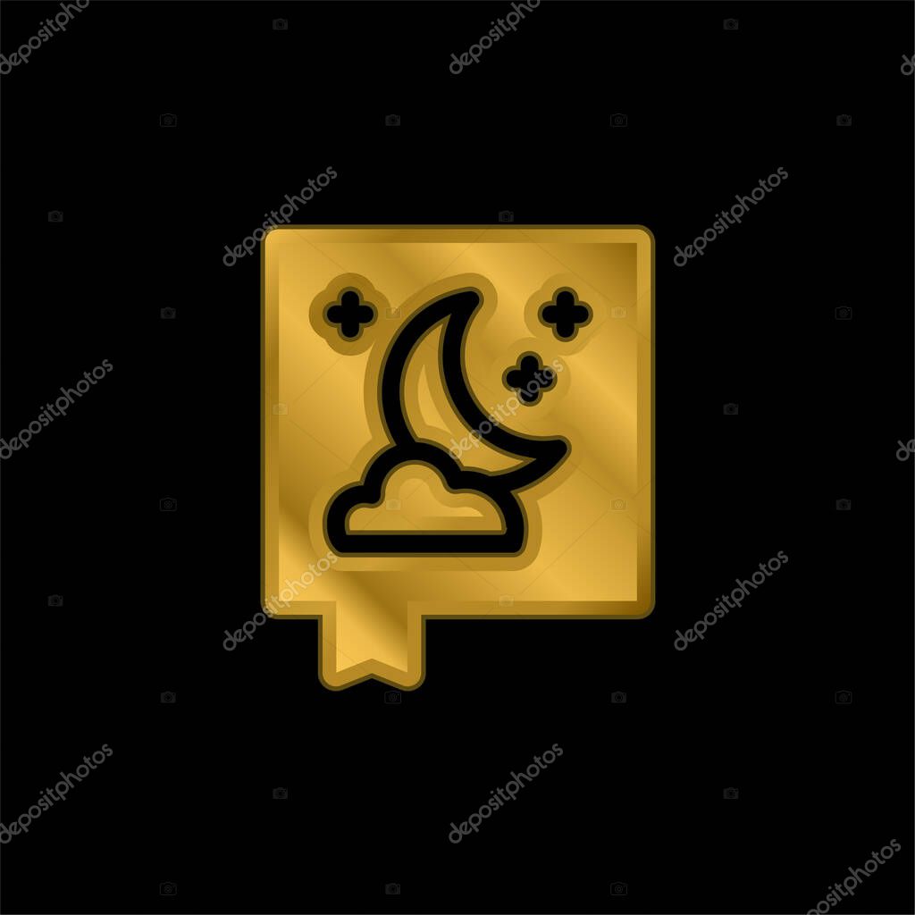 Book gold plated metalic icon or logo vector