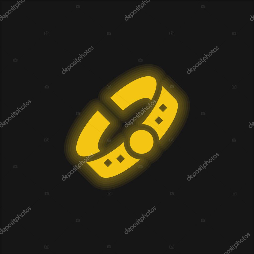 Bracelet yellow glowing neon icon