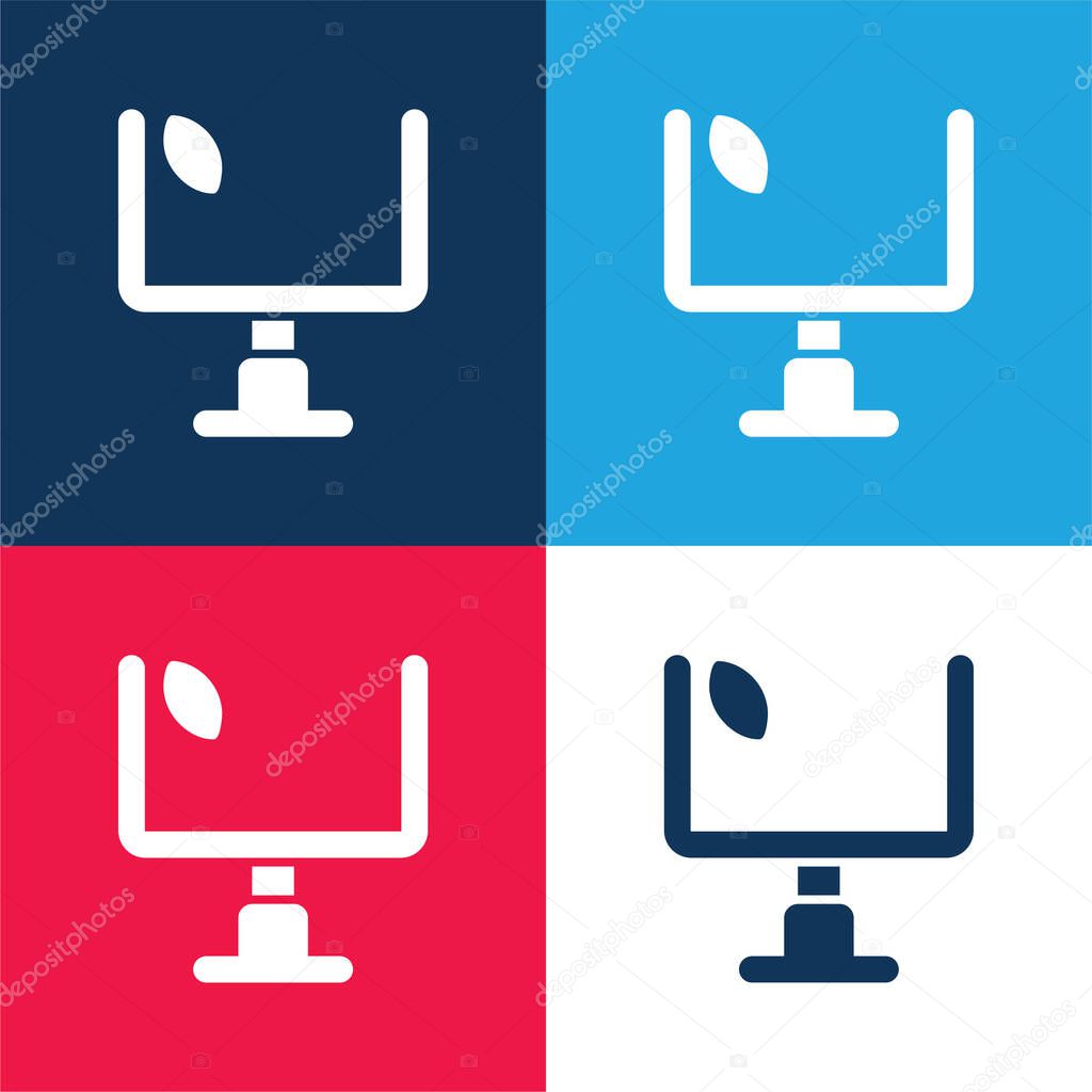 American Football Annotation blue and red four color minimal icon set