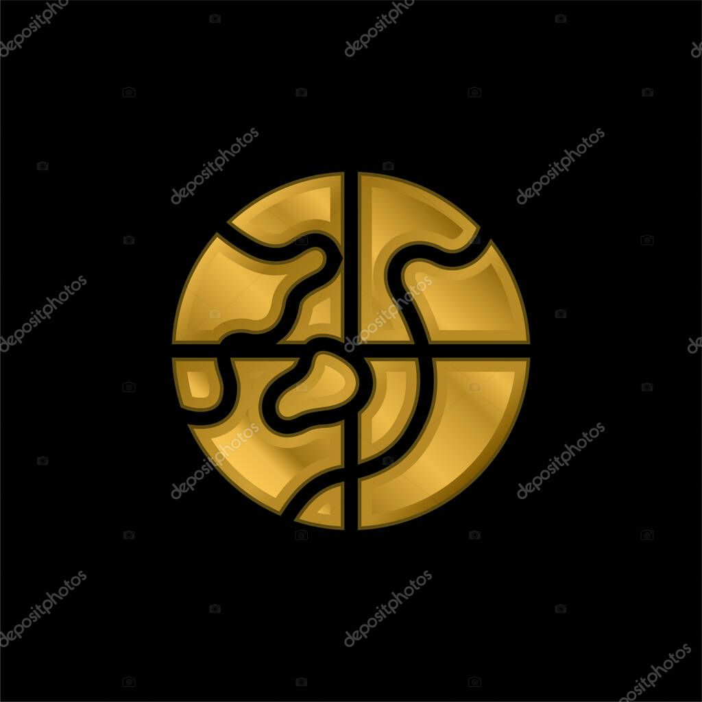 Arctic gold plated metalic icon or logo vector