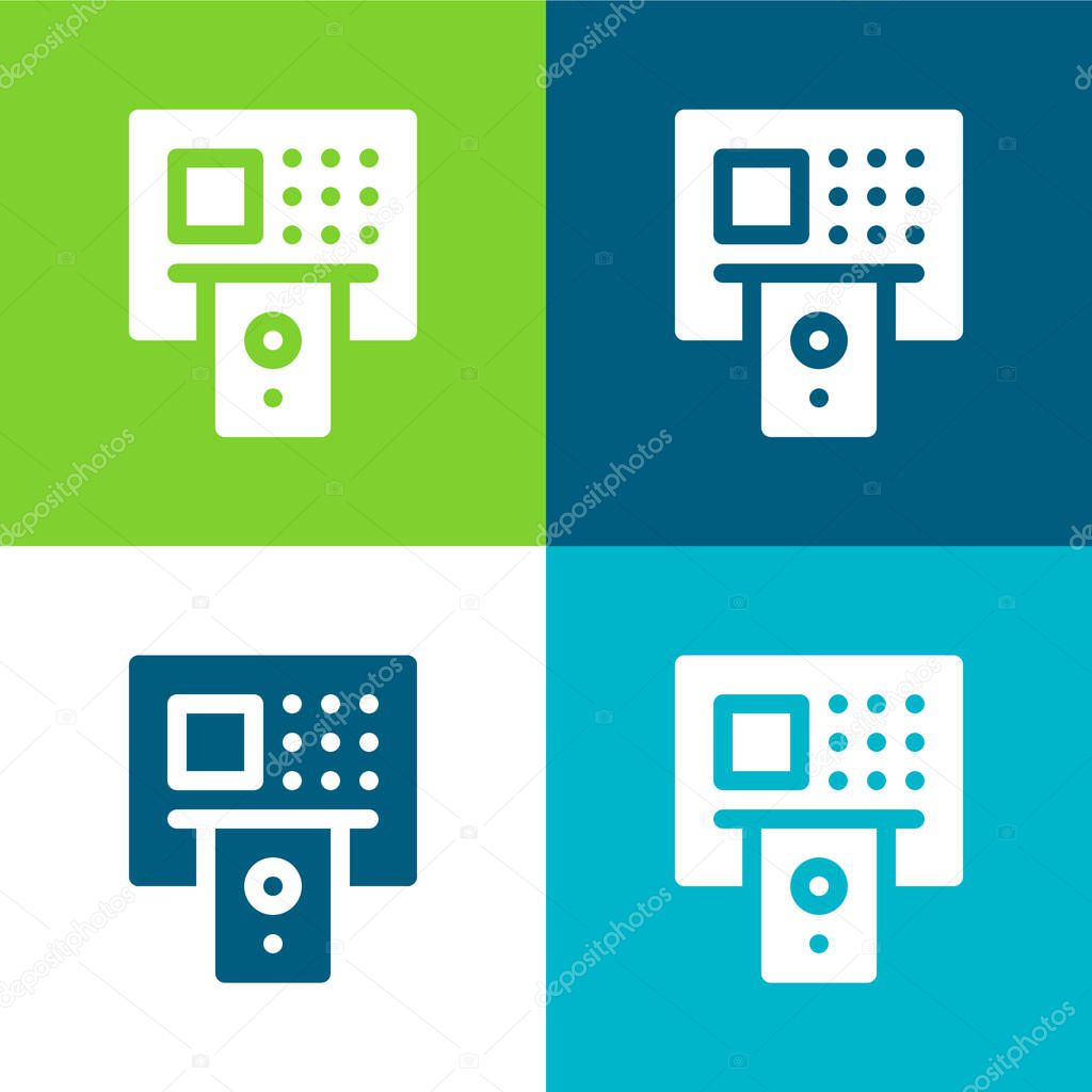Atm Flat four color minimal icon set