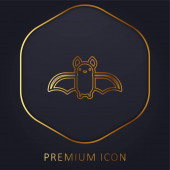 Denevér arany vonal prémium logó vagy ikon