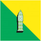 Big Ben Green a žluté moderní 3D vektorové logo