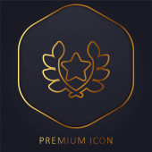 Díj arany vonal prémium logó vagy ikon