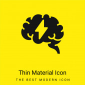 Mozek minimální jasně žlutý materiál ikona