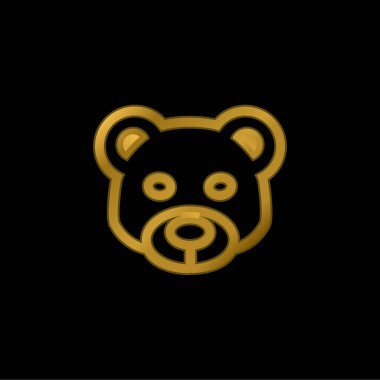 Ayı Başı Ön Hattı Altın kaplama metalik simge veya logo vektörü