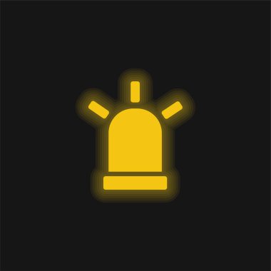 Ambülans Işığı sarı parlak neon simgesi