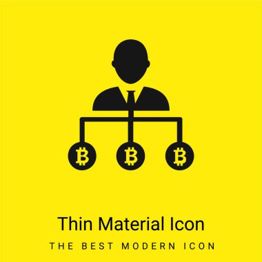 Bitcoin Kullanıcı Alt Satır Sembolü Asgari parlak sarı malzeme simgesi