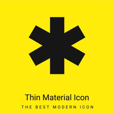 Asterisk minimal bright yellow material icon clipart