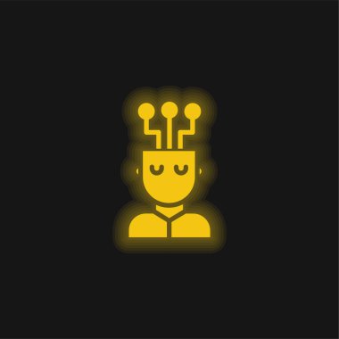 AI sarı parlak neon simgesi