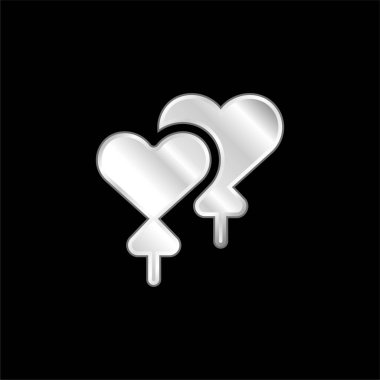 Balonlar gümüş kaplama metalik simge