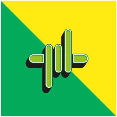 Bağlı yeşil ve sarı modern 3d vektör simgesi logosu