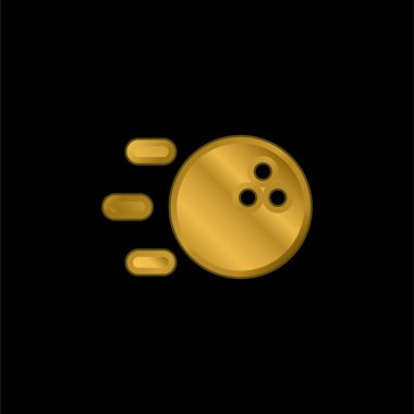 Bowling altın kaplama metalik simge veya logo vektörü