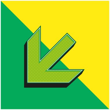 Sol tarafa işaret eden ok Yeşil ve sarı 3D vektör logosu