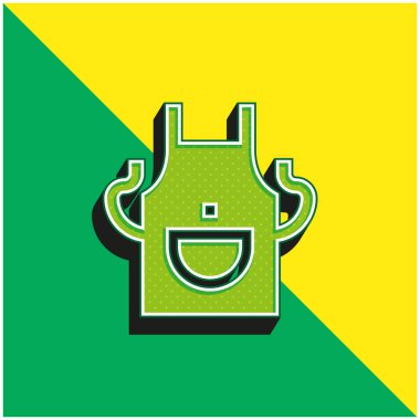 Önlük yeşil ve sarı modern 3D vektör simgesi logosu