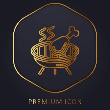 Barbecue golden line premium logo or icon clipart