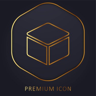 3D altın çizgili premium logo veya simge