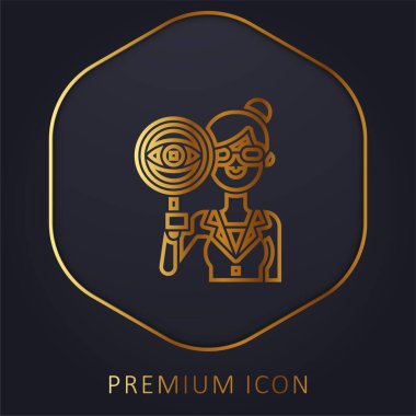 Denetçi altın çizgi prim logosu veya simgesi