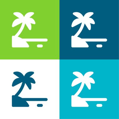 Plaj Düz Rengi En Küçük Simge Seti