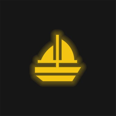 Tekne sarısı parlak neon simgesi