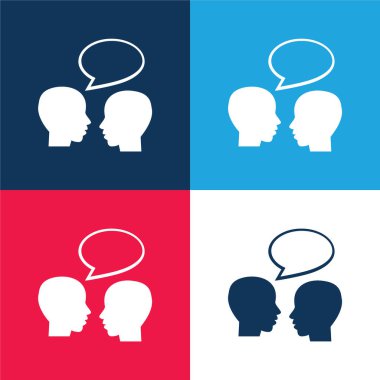 Kel Profesörler Konuşan Mavi ve Kırmızı Minimum Renk Simgesi