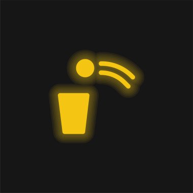 Bira pong sarı parlayan neon ikonu