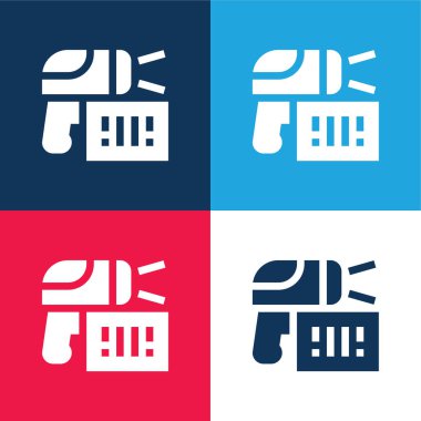 Çubuk Mavi ve Kırmızı 4 renk en düşük simge kümesi