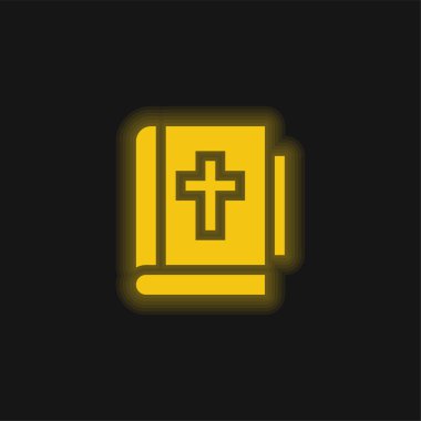 İncil sarı parlak neon simgesi