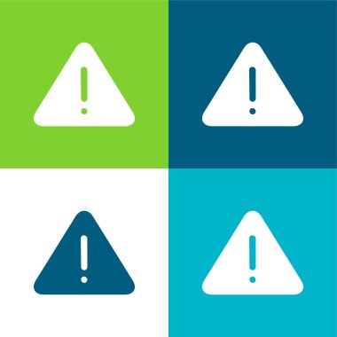 Alert Flat four color minimal icon set clipart