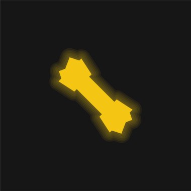 Kemik sarısı parlak neon simgesi