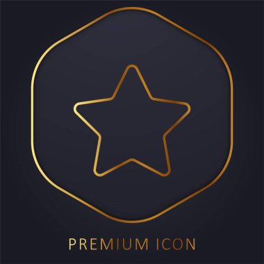 Big Favorite Star golden line premium logo or icon clipart