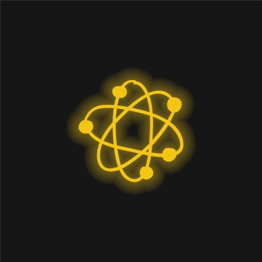 Atom sarısı parlak neon simgesi