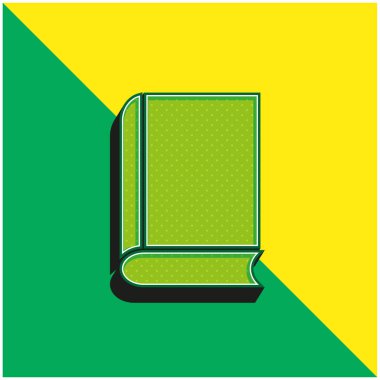 Kitap Yeşil ve Sarı Modern 3D vektör simgesi logosu