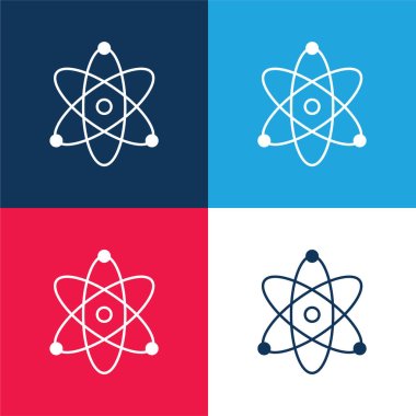 Atom mavi ve kırmızı dört renk en küçük simge kümesi