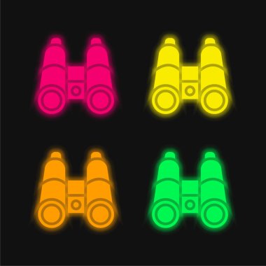 Dürbünlü parlak neon vektör simgesi