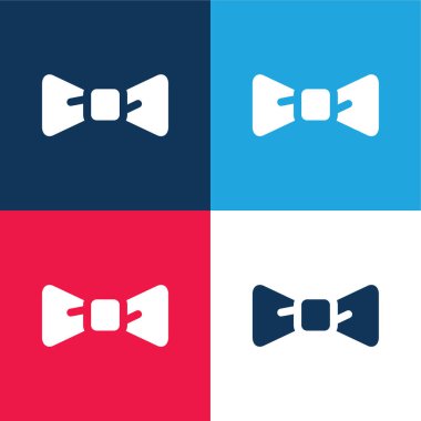 Baş mavi ve kırmızı dört renk minimal simge kümesi