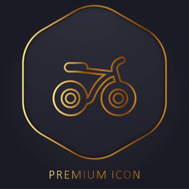 Altın çizgili bisiklet logosu veya simgesi