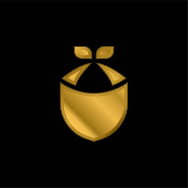 Bandana gold plated metalic icon or logo vector clipart