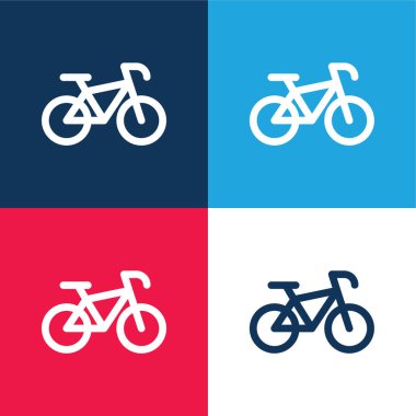 Bisiklet mavisi ve kırmızı dört renk simgesi seti
