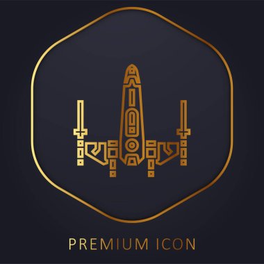 Battleship golden line premium logo or icon clipart