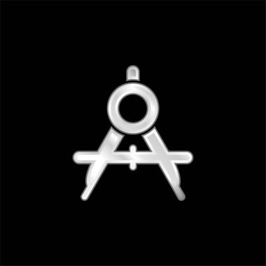 Büyük Pusula Açık gümüş kaplama metalik simge