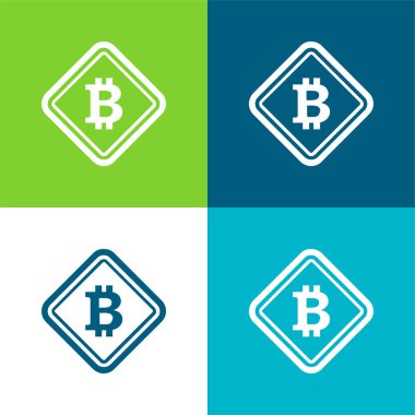 Bitcoin Uyarı Sembol Düz Renk en az simge kümesi